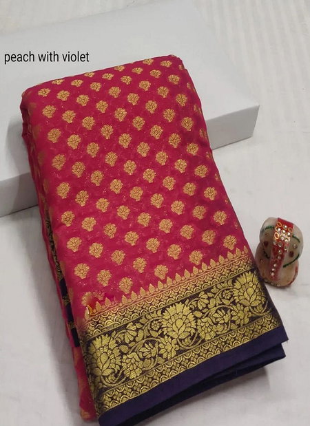 Ritika Gold Zari Pure Khadi Georgette Sarees Catalog